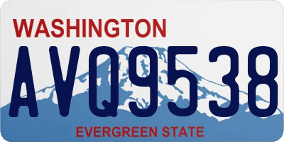 WA license plate AVQ9538