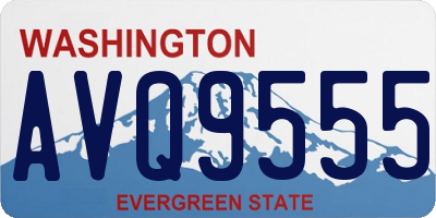 WA license plate AVQ9555