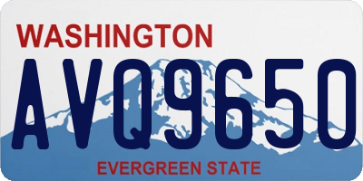 WA license plate AVQ9650