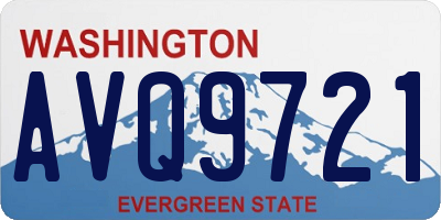 WA license plate AVQ9721