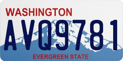 WA license plate AVQ9781