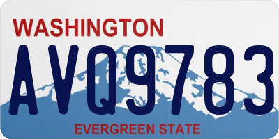 WA license plate AVQ9783