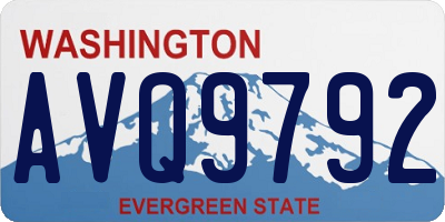 WA license plate AVQ9792