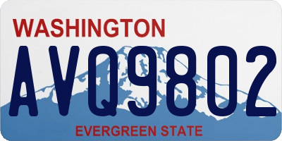 WA license plate AVQ9802