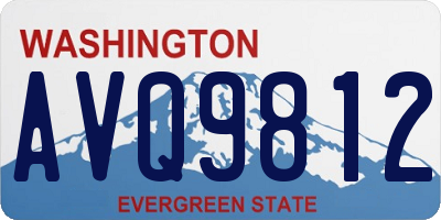 WA license plate AVQ9812