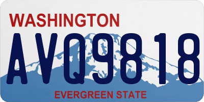 WA license plate AVQ9818