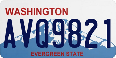 WA license plate AVQ9821