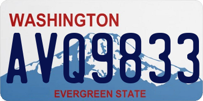 WA license plate AVQ9833