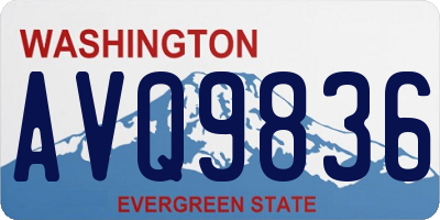 WA license plate AVQ9836