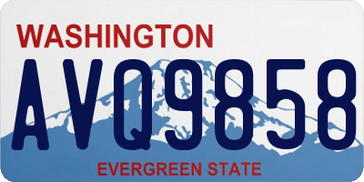 WA license plate AVQ9858