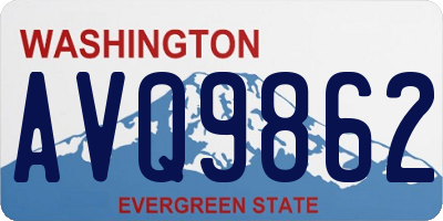 WA license plate AVQ9862