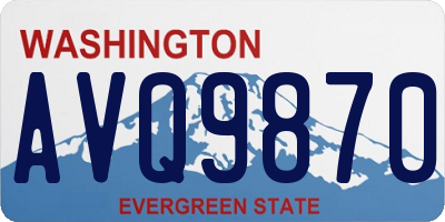 WA license plate AVQ9870