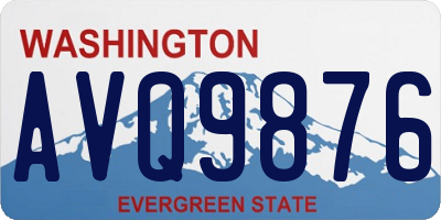 WA license plate AVQ9876