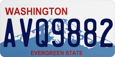 WA license plate AVQ9882