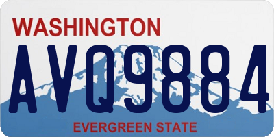WA license plate AVQ9884