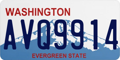 WA license plate AVQ9914