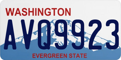 WA license plate AVQ9923