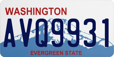 WA license plate AVQ9931