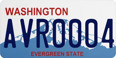 WA license plate AVR0004