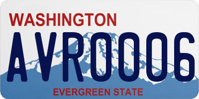 WA license plate AVR0006