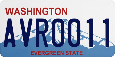 WA license plate AVR0011