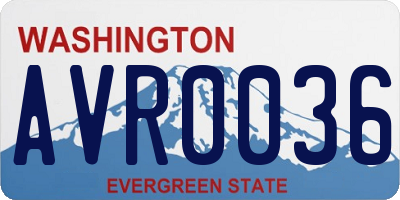 WA license plate AVR0036
