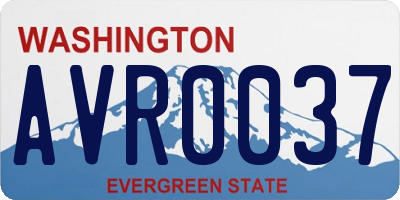 WA license plate AVR0037