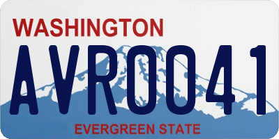WA license plate AVR0041