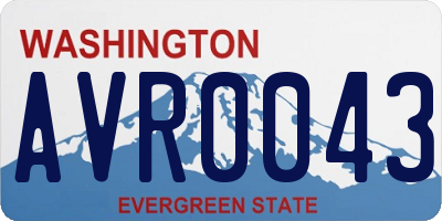 WA license plate AVR0043