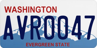 WA license plate AVR0047