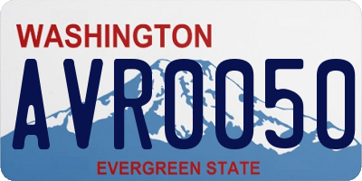 WA license plate AVR0050