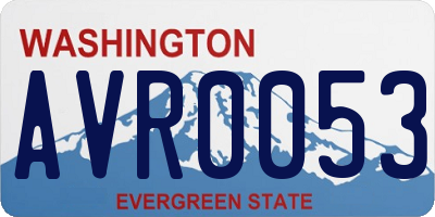 WA license plate AVR0053