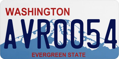 WA license plate AVR0054