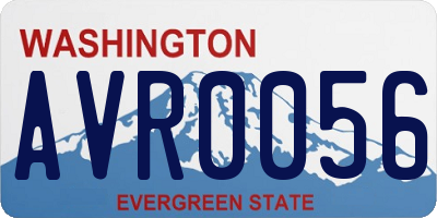 WA license plate AVR0056