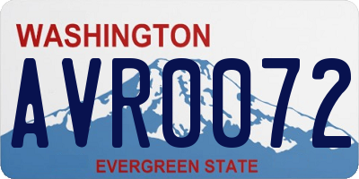 WA license plate AVR0072