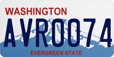 WA license plate AVR0074