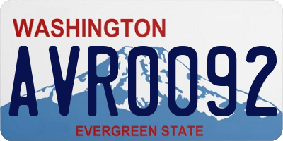 WA license plate AVR0092