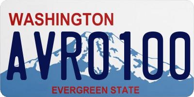 WA license plate AVR0100