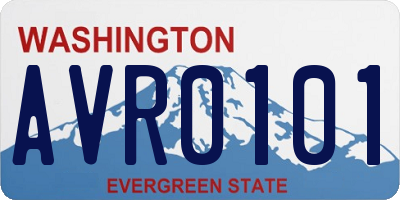 WA license plate AVR0101