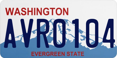 WA license plate AVR0104