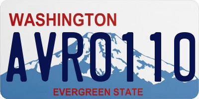 WA license plate AVR0110