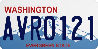 WA license plate AVR0121