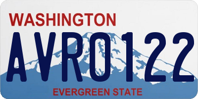 WA license plate AVR0122