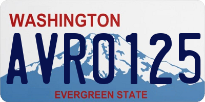 WA license plate AVR0125
