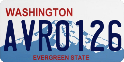 WA license plate AVR0126