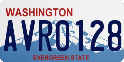 WA license plate AVR0128