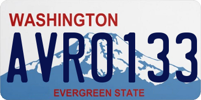 WA license plate AVR0133