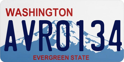 WA license plate AVR0134