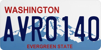 WA license plate AVR0140