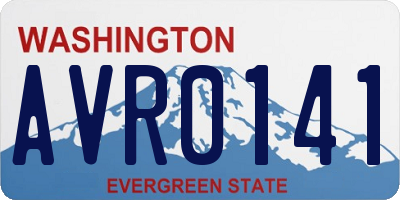WA license plate AVR0141